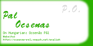 pal ocsenas business card